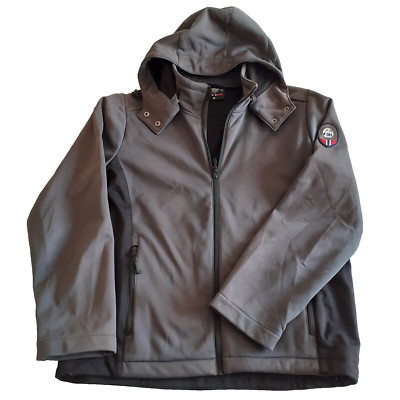 SCANDINAVIAN EXPLORER Herren Softshelljacke schwarz & grau abnehmbare Kapuze Gr. M