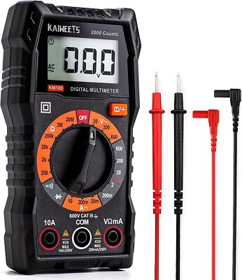 KAIWEETS Digital Multimeter KM100, Spannungsmesser für AC/DC Spannung, DC Strom