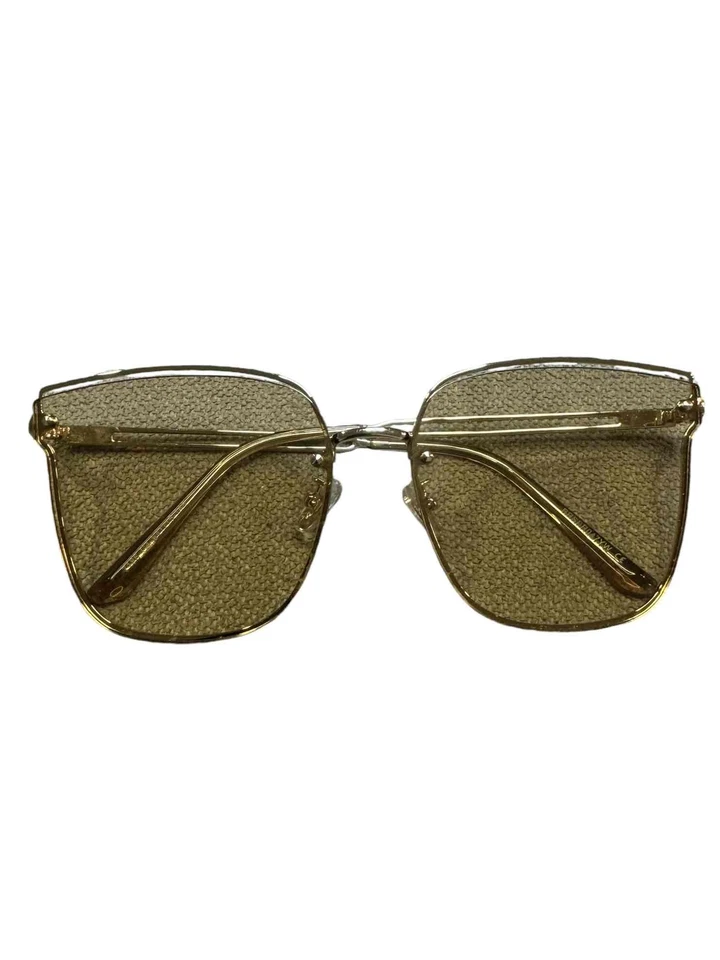 Gafas de sol cuadradas Bertha Noe con marco de alambre dorado lentes tintadas amarillas para mujer’s Foto 2 de 4