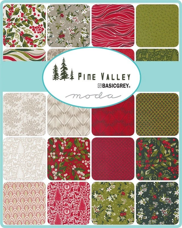 Moda PINE VALLEY Basic Grey CHARM PACK 42- 5" squares Quilt Fabric CHRISTMAS - Image 3 of 4