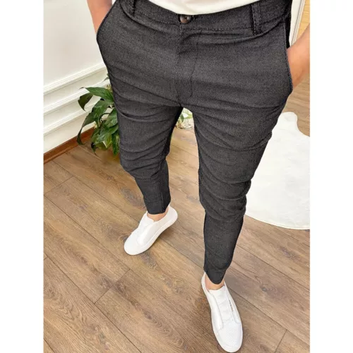 Mens Slim Fit Casual Work Pants Skinny Stretch Business Office Formal Trousers - Picture 7 of 33