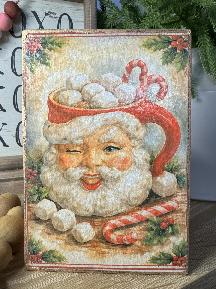 アメリカングラスサイン　サンタアンティーク金箔　ビンテージ Santa Mug In other Modern Christmas Collectibles (1946-1990) for