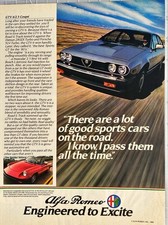 Alfa Romeo GTV 6/2.5 Coupe "Engineered to Excite" Vintage Print Ad 1982