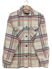 ZARA Giacca in pile Donna Giacca Taglia IT 38 bianco sporco-grigio-rosa