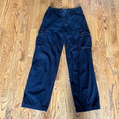 Arizona Boys Black Cargo Pants Size 14S   Y2K Streetwear / Utility Style