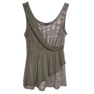 Y2K Fairy Gray Babydoll Scoop Neck Goddess Dance Top Pixie Balletcore Small