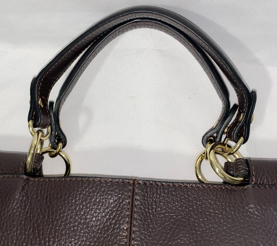 Stunning Genuine Leather ITALIAN BORSE IN PELLE Dark Brown Handbag MOD EUC - Image 2 of 4