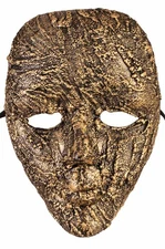 Textured Face Masquerade Mask (Gold)