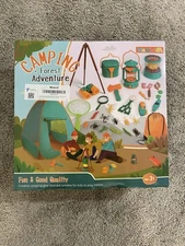 Kids Camping Set with Campfire, Play Tent , Binoculars, Oil Lantern, Toddlers