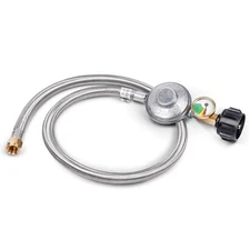 3FT Propane Regulator with Hose,Stainless Steel Braided Propane Gas Regulator...