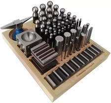 56 Pcs Jumbo Doming Block Swage Punch Set Made Of Steel Dapping Die UK Fulfilled