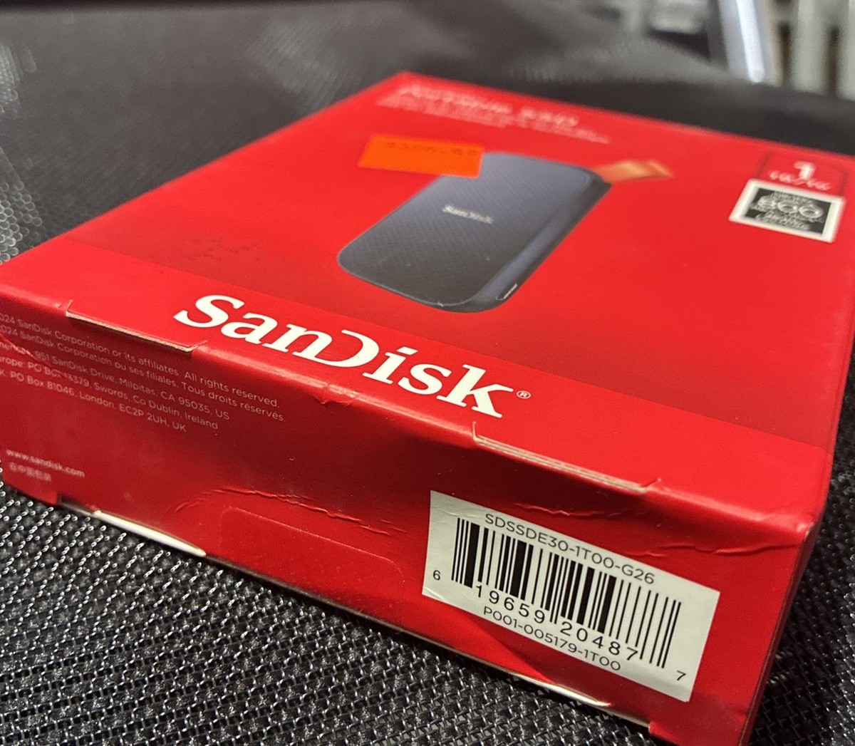 SanDisk SDSSDE30-1T00-G26 1TB External Portable SSD - Black for