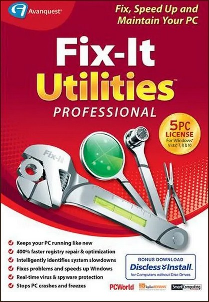 FIX-IT UTILITIES PROFESSIONAL 5 PC LICENSE PLUS WIN RESCUE CD & PC FILE MANAGER.