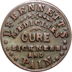Cincinnati Ohio Civil War Token Dr. Bennett's Quack Medicine