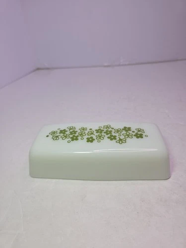 Vintage Pyrex White Avacado Spring Blossom Crazy Daisy Butter Dish Lid only