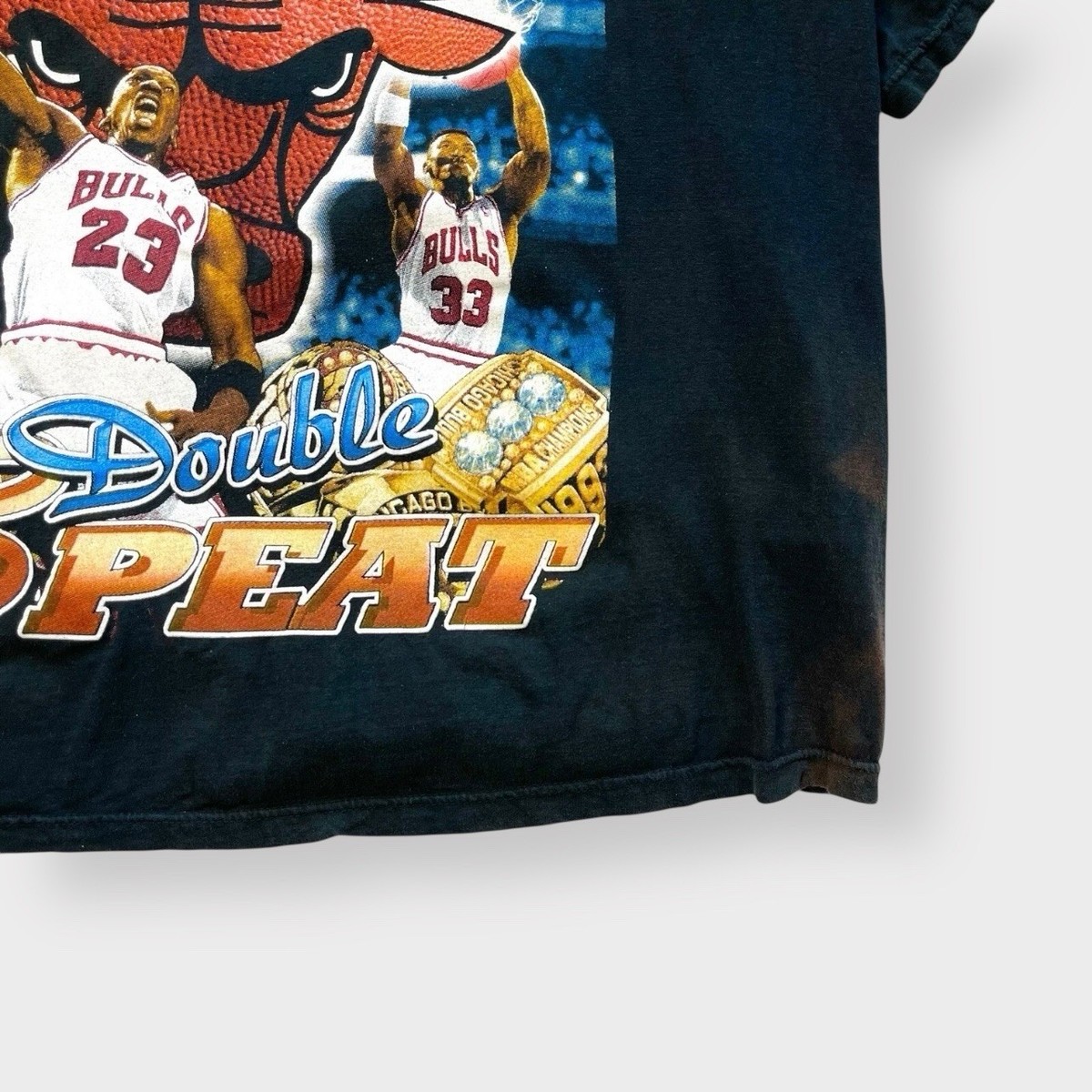 Vtg 90s Chicago Bulls 3 Peat World Champs AOP Shirt, Jordan