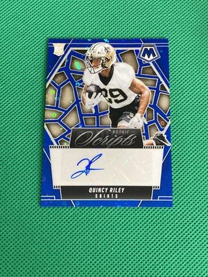 Quincy Riley Prizm Rookie Auto 2025 Mosaic Rookie Scripts Blue