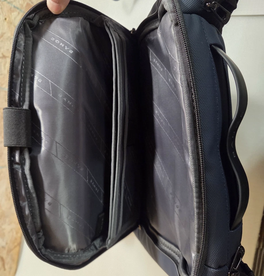 Рюкзак BANGE Business Smart водонепроницаемый подходит для зарядки через USB 15,6 дюйма черный/синий - Изображение 3 из 4