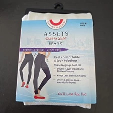 Spanx Assets White Denim Wash Leggings SIze M New