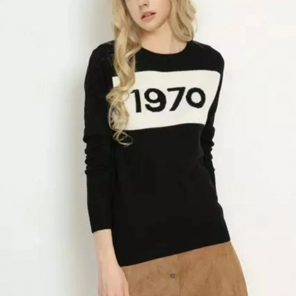 Womens 1970 Jumper Pullover Long Sleeve Vintage Jacquard Knitted Sweater Tops UK - Image 3 of 4