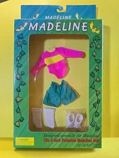 VTG NEW Madeline Accessories Workout Wear Shorts Shoes Set Doll 1999 Eden Toys