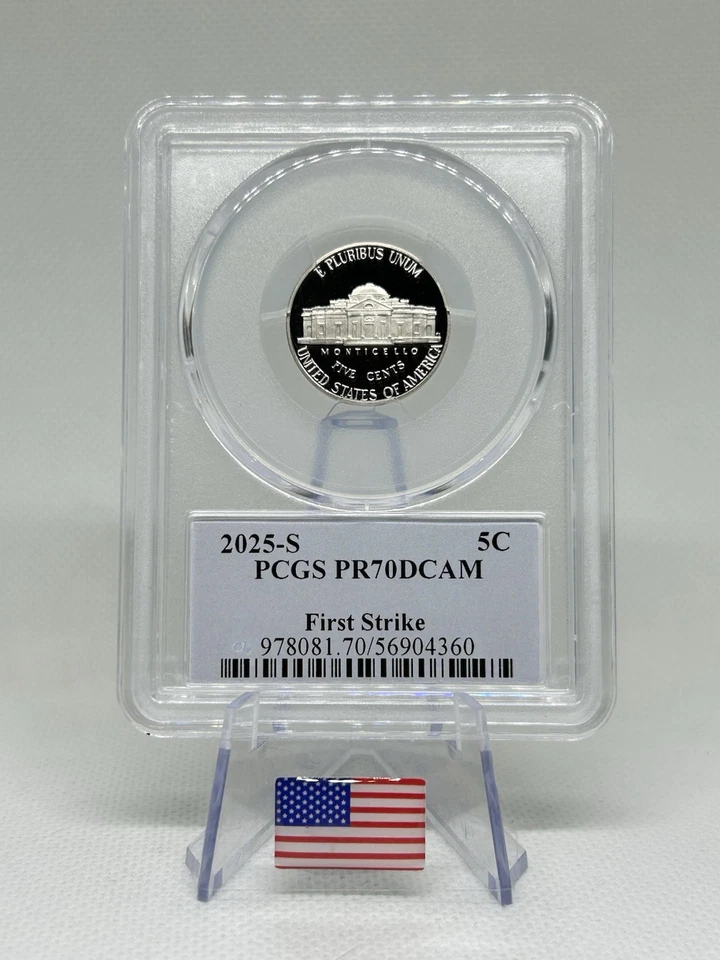 2025-S Jefferson 5c PCGSPR70DCAM AIP Thomas S Cleveland 🇺🇸💯✨ - Imagem 3 de 3
