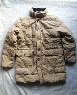 Moncler Parka Daunenjacke Vintage 90er Herren Gr. 4 (L/XL) beige lang Top Zustand
