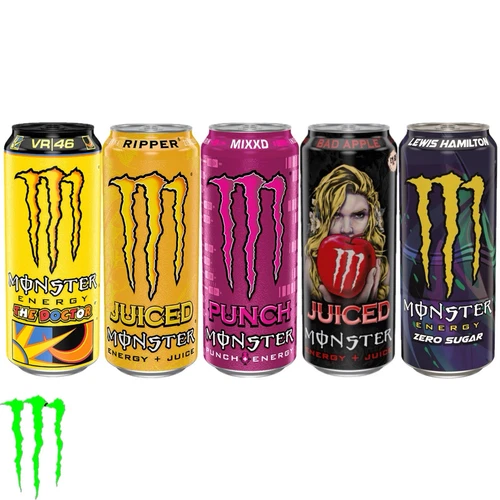 Monster Energy 5 Drinks The Doctor, Ripper, MIXXD, Bad Apple, Lewis Hamilton