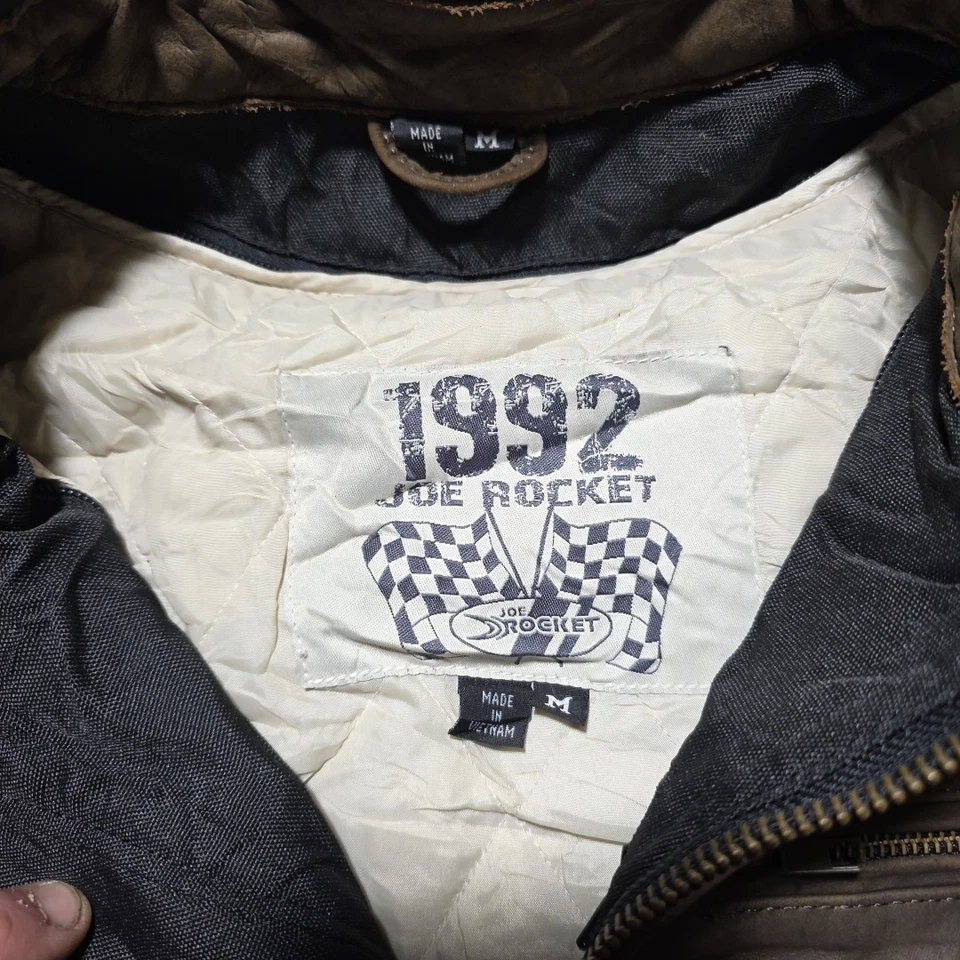 Joe Rocket 1992 Real Leather Motorbike Jacket Mens Medium Detachable Liner Biker - Image 2 of 4