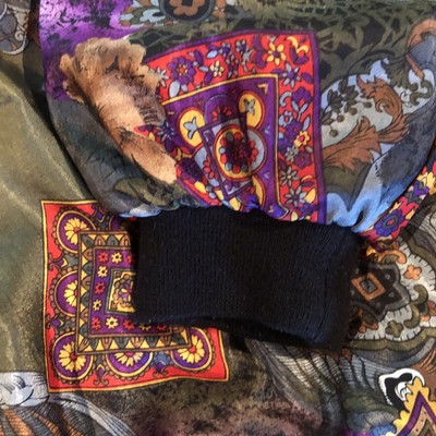 💋 Vintage 80s 90s Windbreaker Jacket Versace Look Baroque Sz M