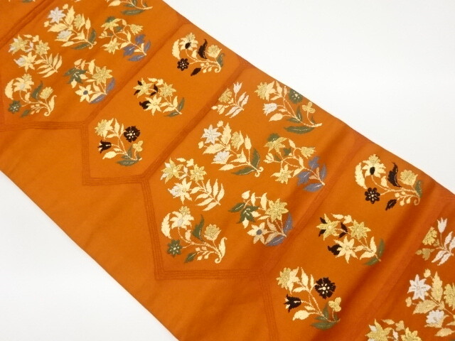 6805962: JAPANESE KIMONO / VINTAGE NAGOYA OBI / WOVEN ABSTRACT