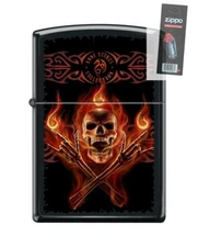 Zippo 218 Anne Stokes Collection Fiery Skull Skeleton RARE Lighter + FLINT PACK