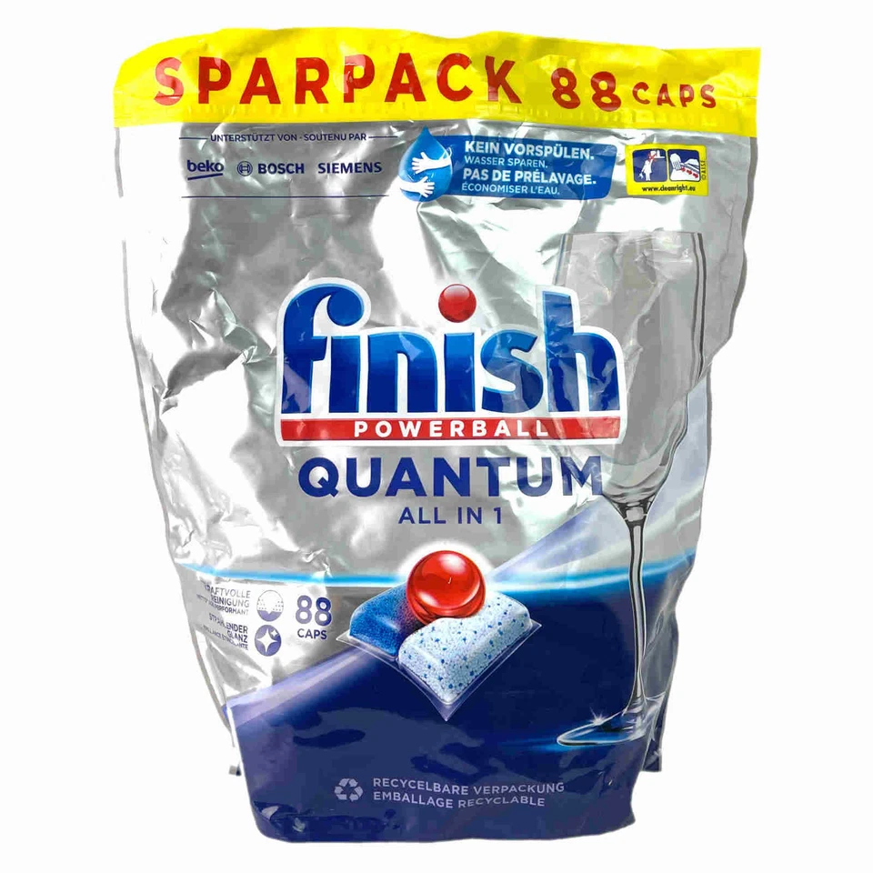 Finish Powerball Quantum All in 1 Geschirrspültabs Spülmitteltabs 88 Stück Tabs - Bild 2 von 3