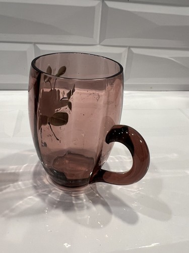 Hand painted Amethyst glass Glass mug - Picture 5 of 8