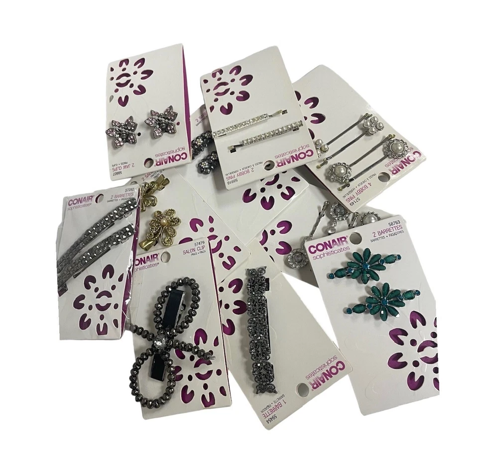 Lot Of 50 New Conair Hair Accessories Barrettes, Bobby Pins And More, Assorted - Image 2 of 4