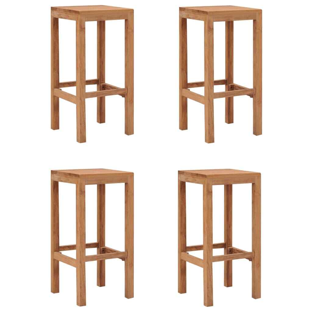 vidaXL Bar Stools 4 pcs Solid Teak Wood