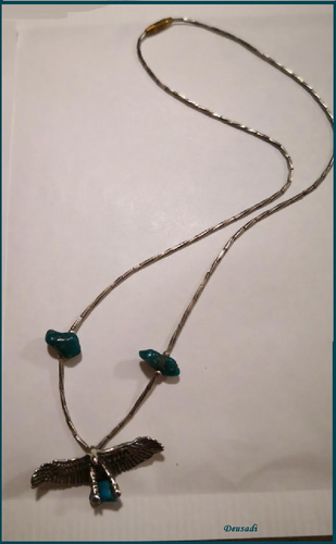 COLLAR CON ÁGUILA DE PLATA PESADA CON PIEDRA ARTESANOS INDIOS NAVAJO | eBay