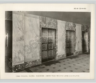 Ornate ELEVATOR DOORS Colman Building SEATTLE WASHINGTON 1933 Press Photo