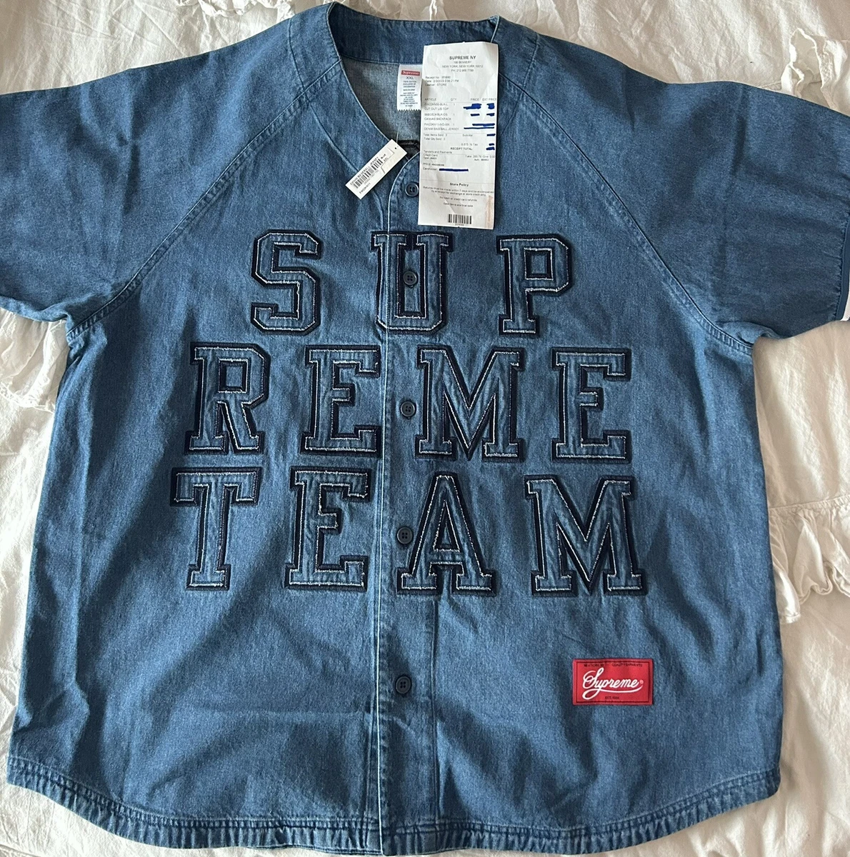 Louis Vuitton Supreme Denim Baseball Jersey