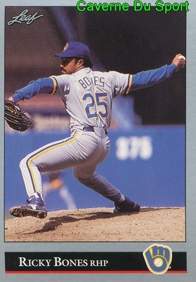 500 RICKY BONES MILWAUKEE BREWERS BASEBALL CARD LEAF 1992