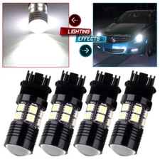 4Pcs White 3157 3057 Signal 12-5050SMD Backup Reverse Tail Turn LED Light Bulb