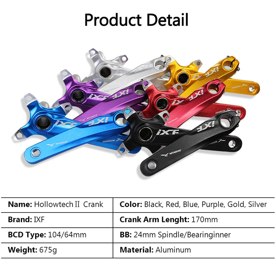 IXF 32-38t MTB Road Bike Crankset 104BCD 170mm Crank Chainset Bottom Bracket US - Image 3 of 4