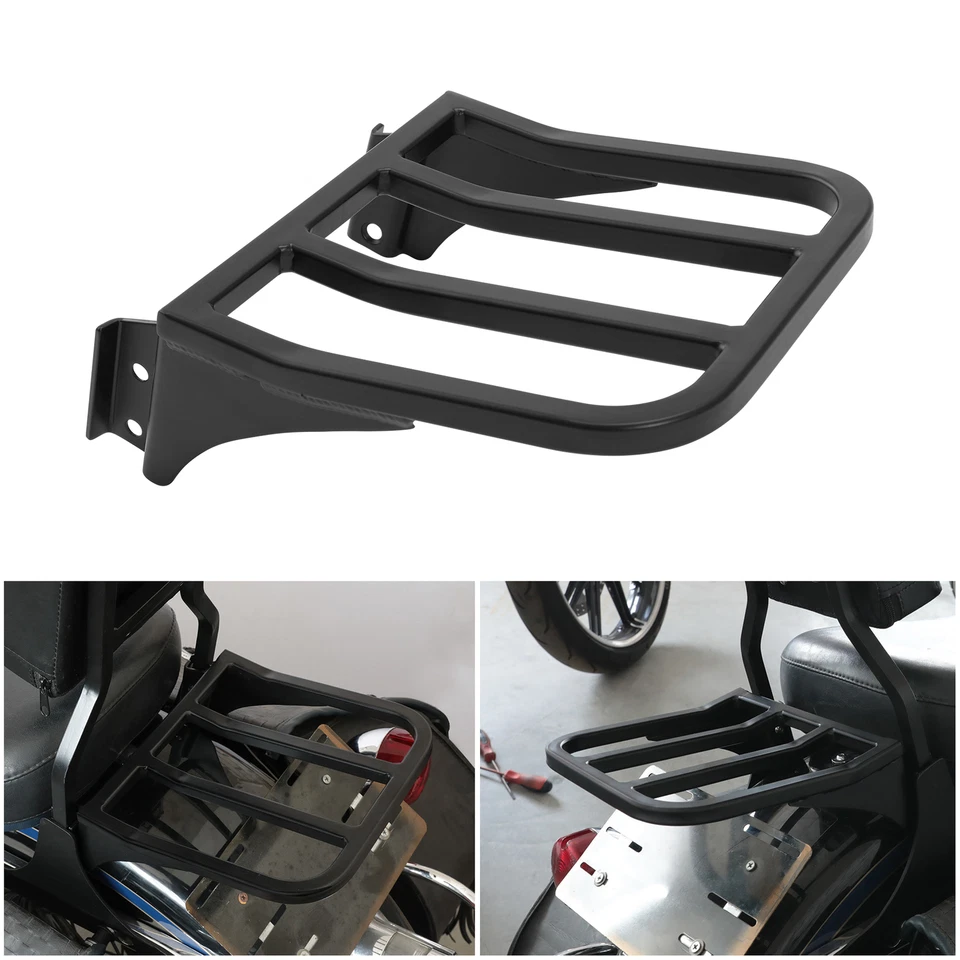 Portaequipajes con respaldo de barra Sissy apto para Harley Sportster XL 883 1200 04-Up Dyna Foto 2 de 4