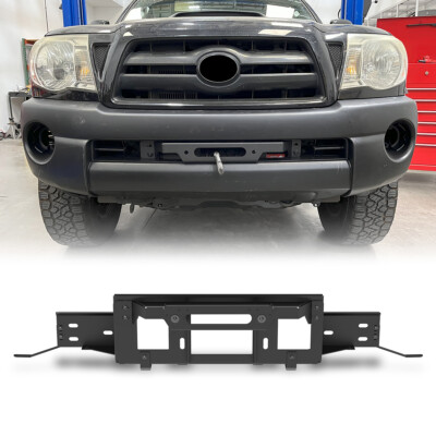 Front Bumper Winch Mount Platefor 2005-2015 Toyota Tacoma Heavy Duty Steel Black