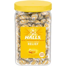 HALLS Relief Honey Lemon Cough Drops, Bulk Cough Drops, 250 Drops