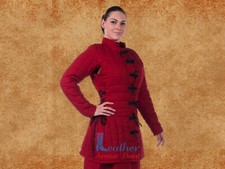 Female Red gambeson with padding Clothing, Christmas Gift - LAP-162 Father's Day