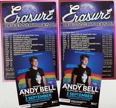 ANDY BELL DHIVERSE 2016 CONCERT FLYERS & ERASURE TOMORROW'S WORLD TOUR