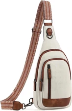 Sling Bag for Women Crossbody Leather Large Backpack Chest Bag for Travel Hiking