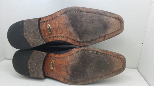 BELVEDERE Black Ostrich Men’s Oxford Dress Handmade Men’s Shoes Size 12 E - Picture 8 of 12