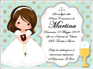 Invito Prima Comunione Bigliettini Bomboniera Bomboniere Personalizzato Gratis H Ebay